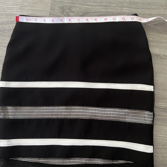 Black and white skirt Mesh Stripe Black Pencil - Picture 5 of 13